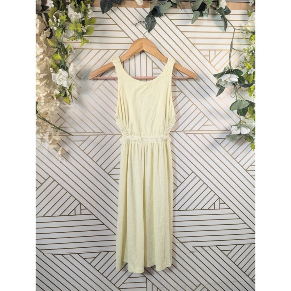 Zara Pale Butter Yellow Terry Cloth Girls Size 8 Swim Midi Coverup Dress